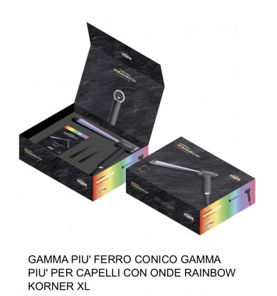 FERRO CONICO GAMMA PIU' PER CAPELLI CON ONDE RAINBOW KORNER XL